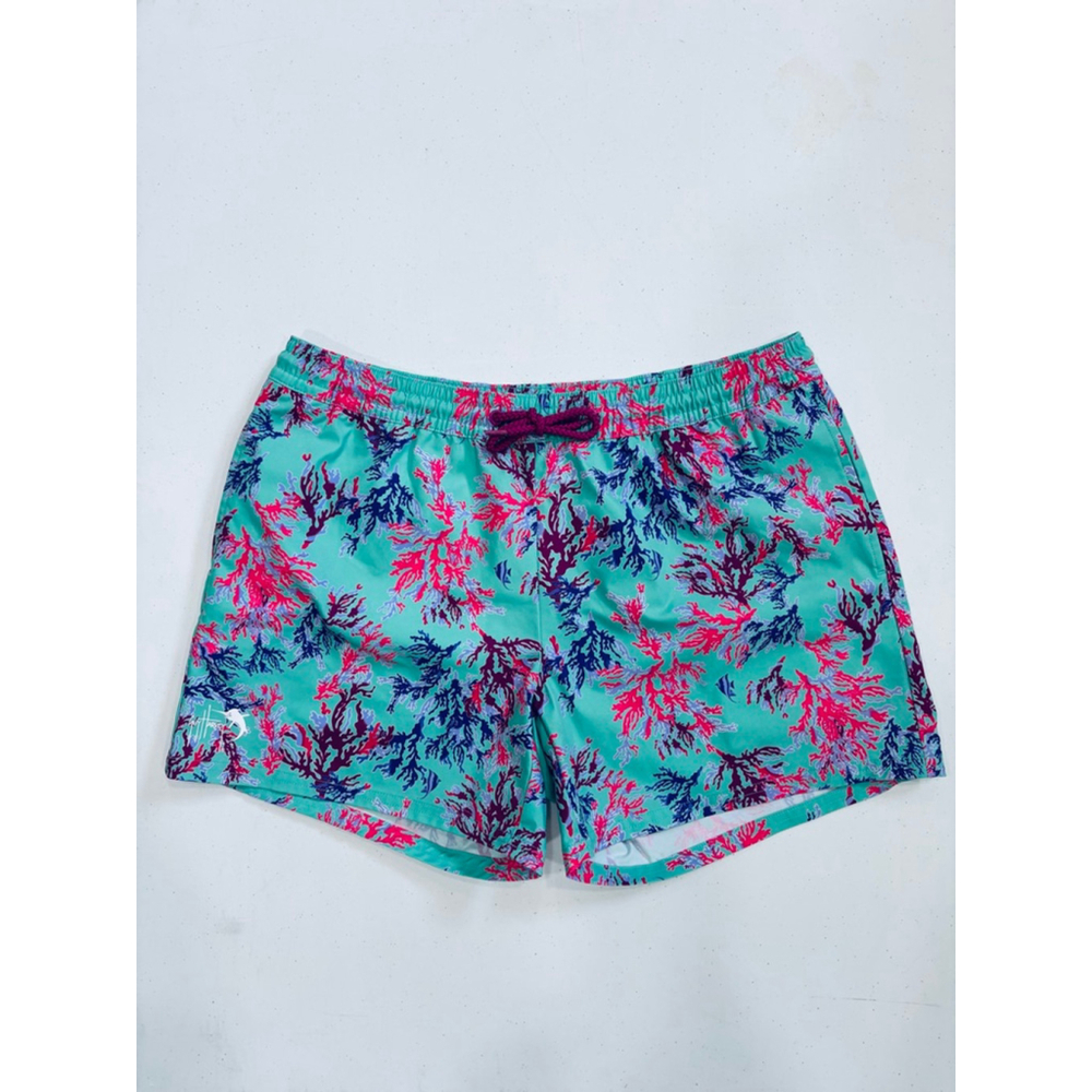Women's Guy Harvey L Coral Print Swim Trunks Pockets Adjustable
Waist